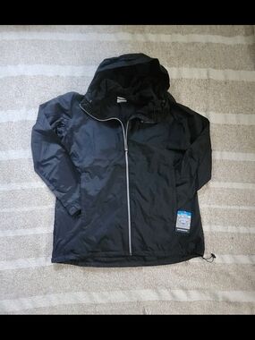 Columbia Women's Black Jacket with Blue Trim Accent